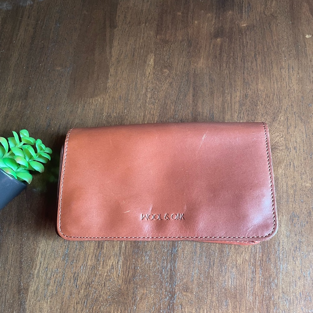 Wool & Oak Brown Leather Clutch Bag
